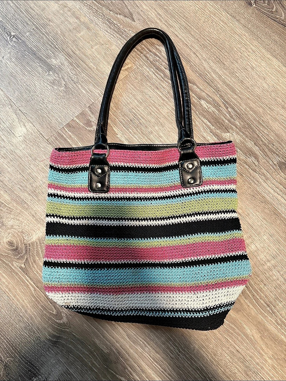 Vintage Multicolor Striped Tote